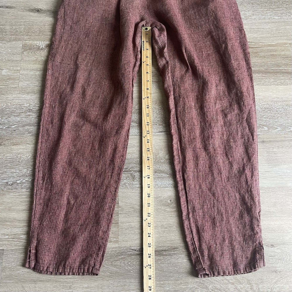 Flax Cropped Linen Pants in Dusty Rose - Picture 4 of 9